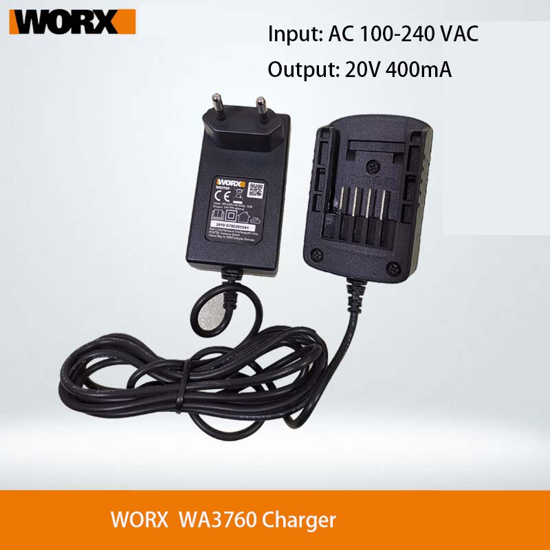 Worx wa3760 Ladegerät für 20V Lithium batterie 4Stift wa 3551,1 wa3572 wa3550 wa3553 usw. (eu Stecker)