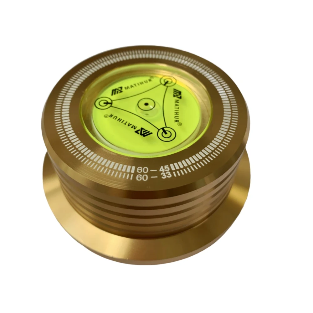 MATIHUR Universele 60Hz LP Vinyl Platenspeler Disc Draaitafel Stabilisator met Niveau Aluminium Gewicht Klem Muziekspeler: green
