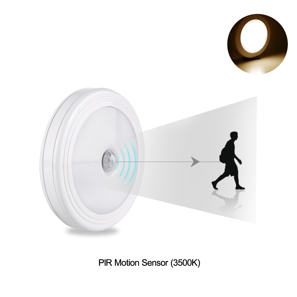 PIR Motion Sensor LED Night Lights Draadloze Touch Sensor LED Push Lamp Batterij Aangedreven Wandlamp Lampen Voor Stairway Kast Keuken: Type 7 Motion Sensor