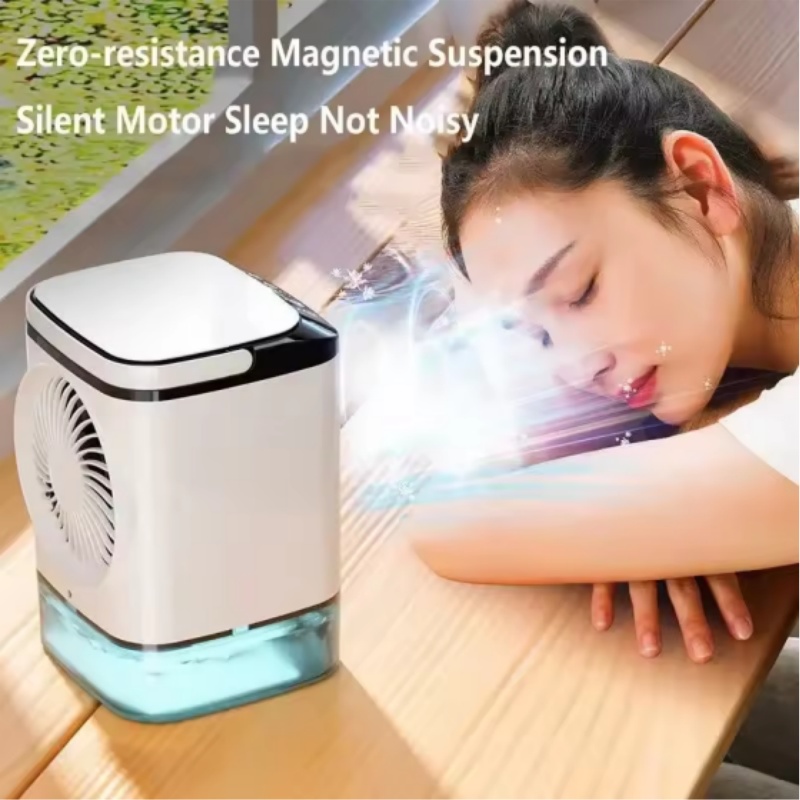 Xiaomi mijia ventilador de ar condicionado portátil spray duplo atomização ultrassônica 3 velocidades mudo refrigerador de ar luz noturna ventilador elétrico casa