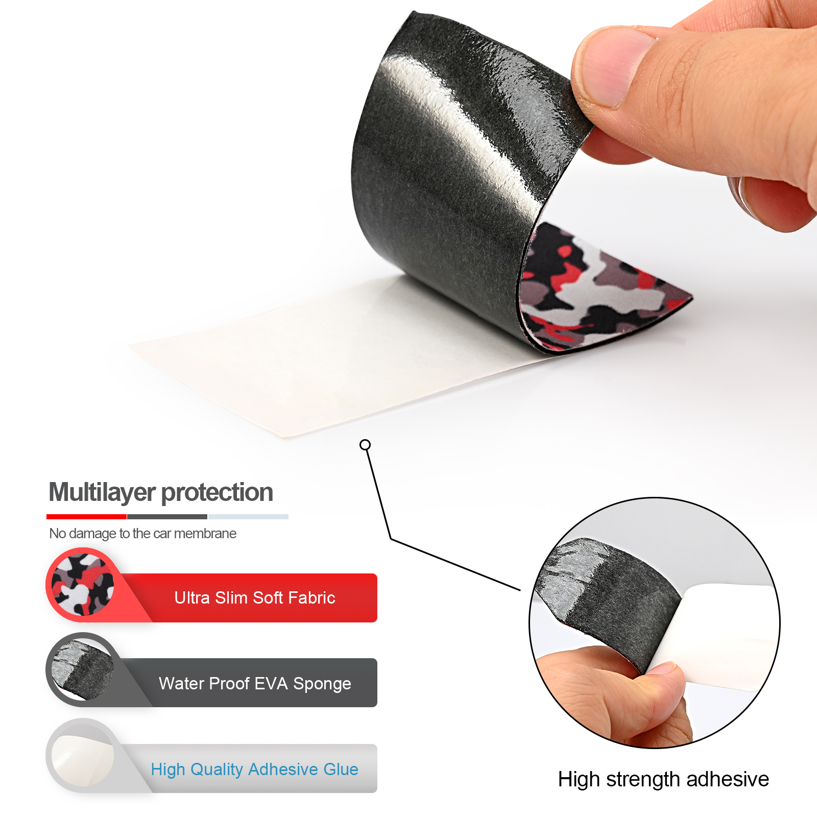 Foshio Waterdichte 3-Layer Vilt Doek Auto Gereedschap Carbon Fiber Vinyl Film Wrap Zuigmond Rand Vilt Window Tint Schraper stof Tape