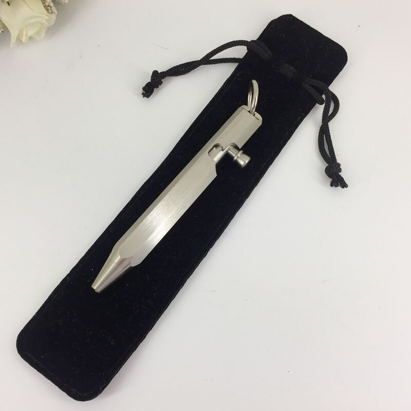 ACMECN – Mini stylo à bille Hexagonal en acier inoxydable, avec porte-clés, mignon, court 39g, de noël, Mini stylo 1736S