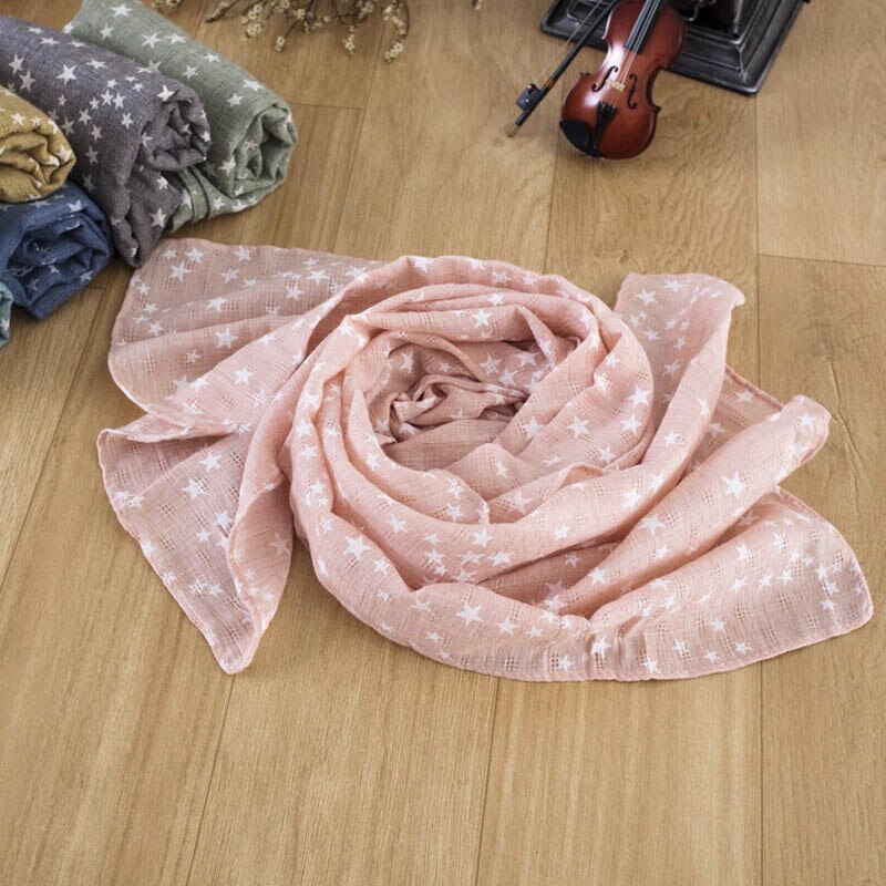 Unisex Baby Boys Girls Star Print Bibs Children Cotton Scarf Kids Spring Autumn Cute Pentagram Warm Shawl And Scarves: star style pink