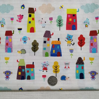 110cm brede regnbue frugter dyrefjer trykt stof 100%  bomuldsstoffer til syning af tøj patchwork diy håndlavet materiale: Nr. .18