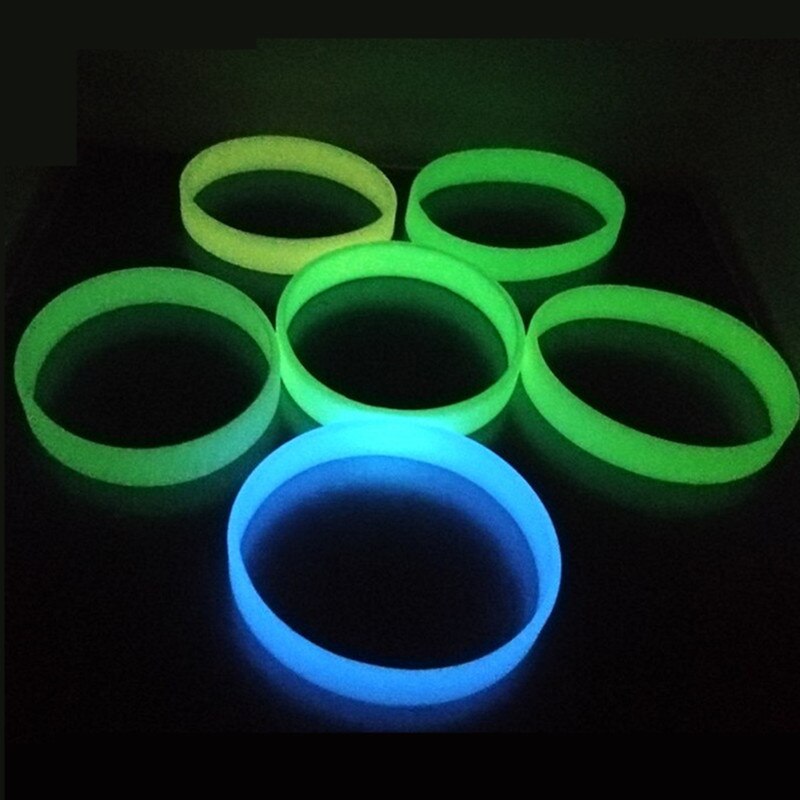 50pcs Glow in the Dark Power Silicone Bracelets Luminous Hologram Rubber wristband Men Women Teens Friendship Bangle