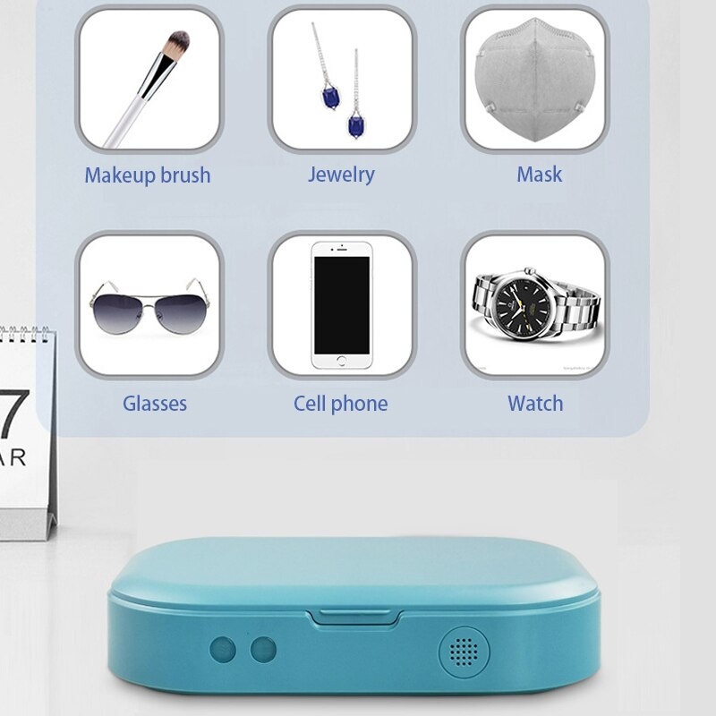 5V UV Light Face Mask Sterilizer Box Anti Bacteria Ultraviolet Ray Disinfection for Jewelry Watch Phone with Aromatherapy