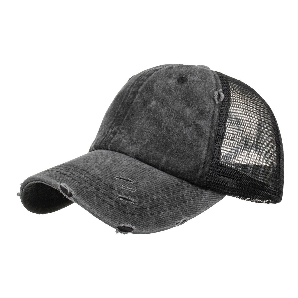 SAGACE Unisex w stylu Retro Demin regulowana czapka z daszkiem dorywczo sportowa czapka przeciwsłoneczna kobiety mężczyźni Outddor jednokolorowa czapka hip-hopowa: Black