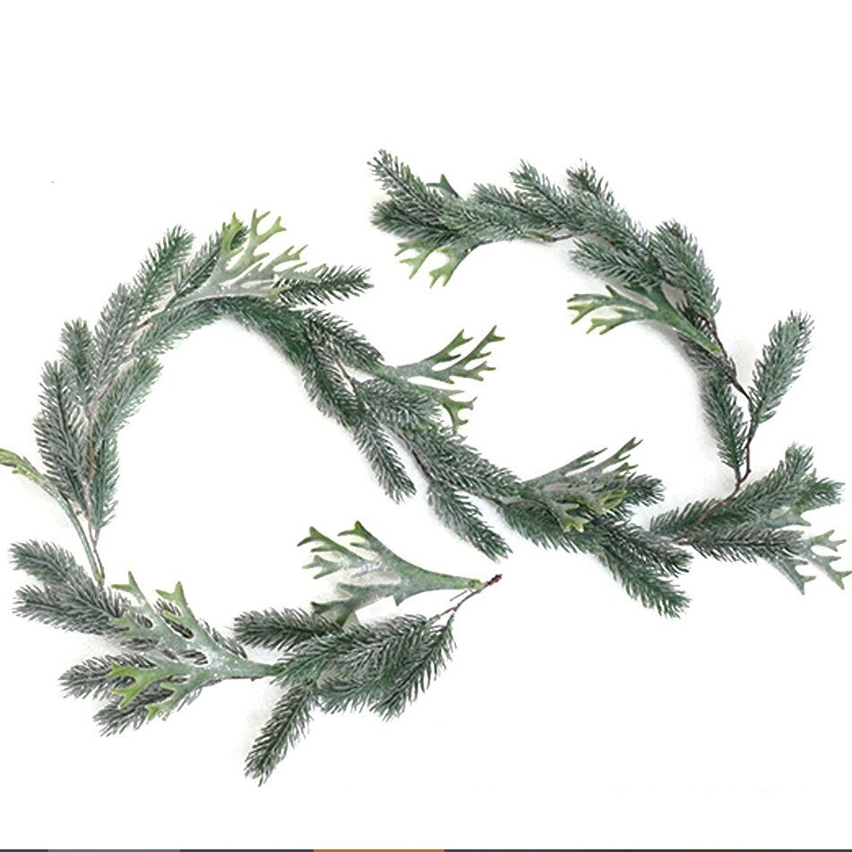 120cm(47.24in)  jul krans dekorative naturtro frostet fyr krans kunstig krans simulering fyr gren til fest: 6