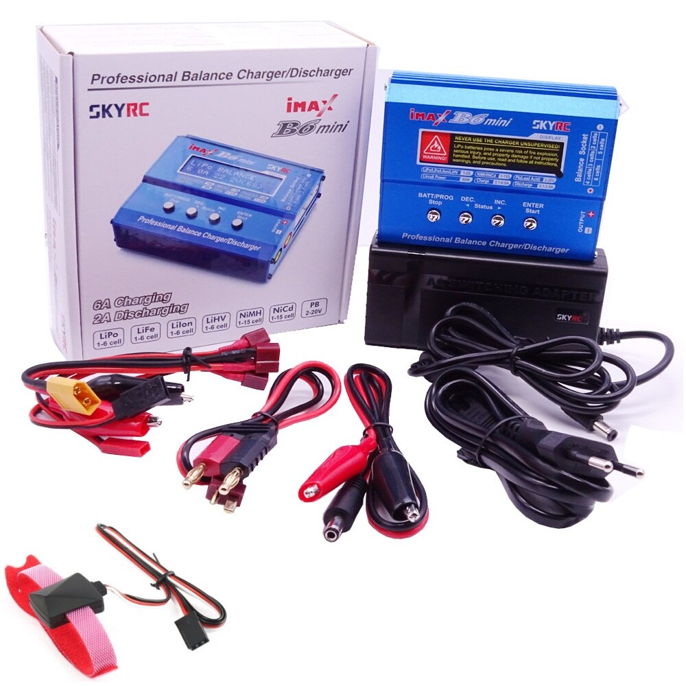 SKYRC iMAX B6 Mini 60W chargeur d'équilibre avec adaptateur 15v 6a pour hélicoptère RC NiMH / NiCd batterie Rechargeable Support PC contrôle: MINI 15v6a SENS EU