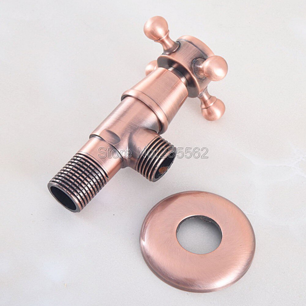 1 Pcs Antique Red Copper 1/2"malex 1/2" male Brass Bathroom Angle Stop Valve Lav348