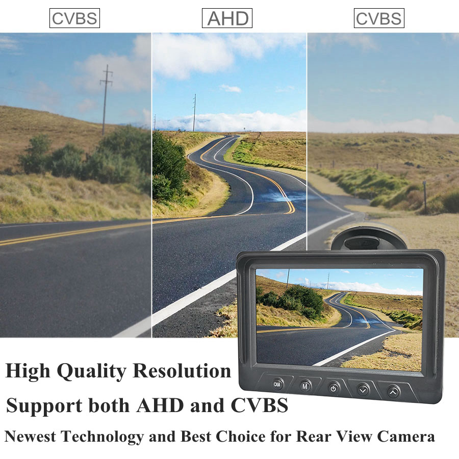 DIYKIT 1024x600 5 Cal AHD IPS monitor z widokiem z tyłu samochodu cyfrowy ekran wyświetlacz wsparcie VCD DVD GPS kamera z 2 wejściami wideo