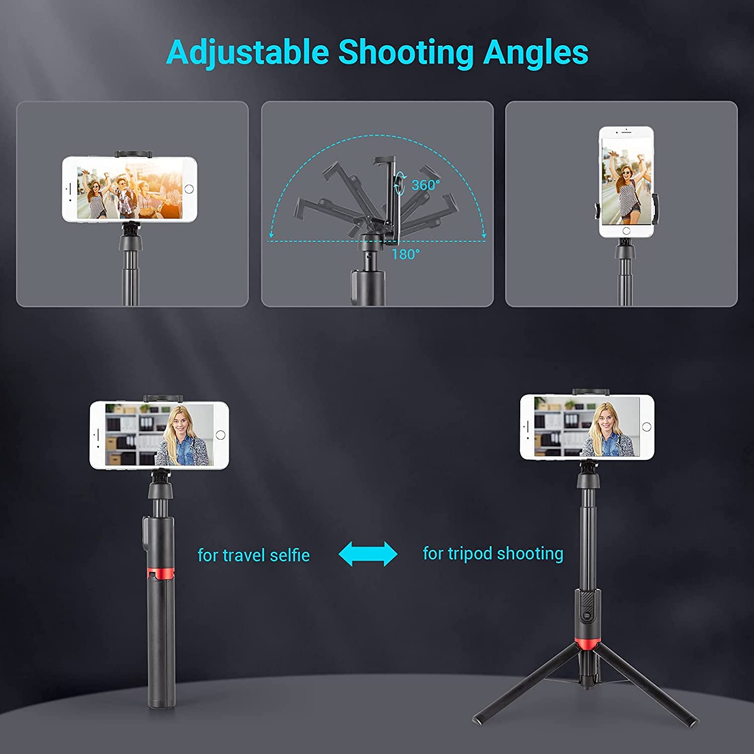 SmallRig – perche à Selfie sans fil Bluetooth Portable, Mini trépied pliable pour IPhone 13 Pro Max/Huawei 3375