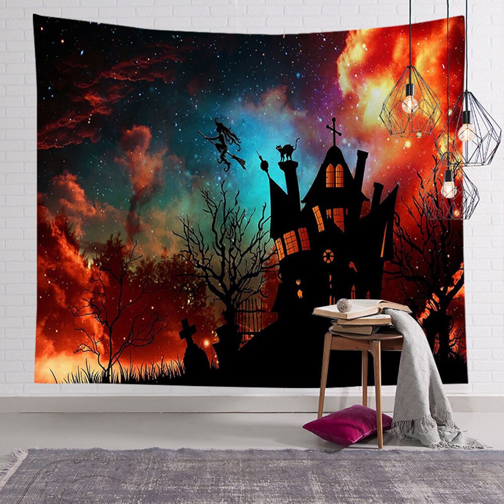 Skelet pompoen print hangend wandtapijt slaapkamer wandkleed tapijt halloween decoratie gebruikt als wandtapijt bankhoes deken