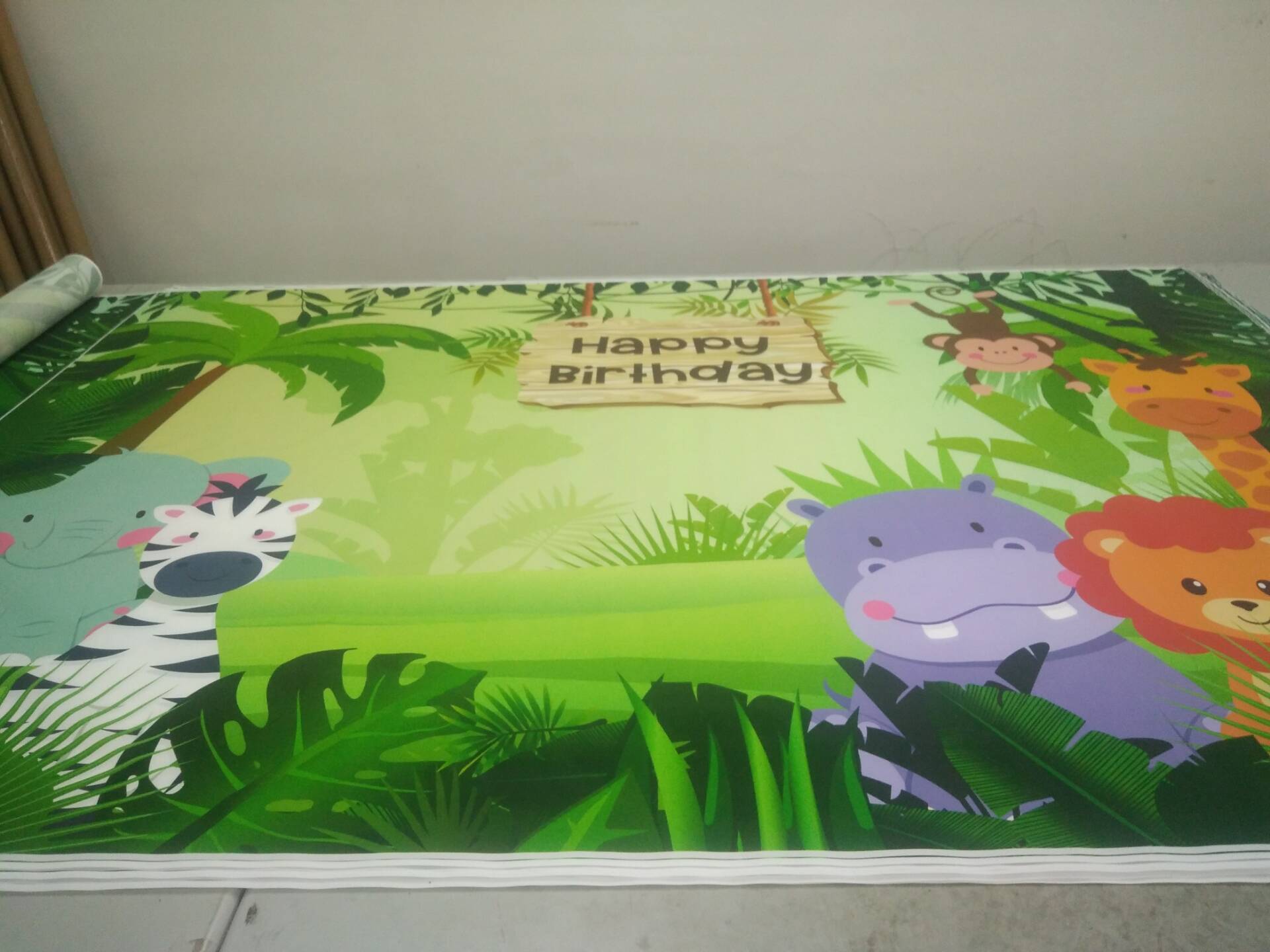 Jungle Safari Party Photo Achtergrond Dieren Bos Fotografie Achtergrond Baby Gelukkige Verjaardag Thema Party Banner Decoratie