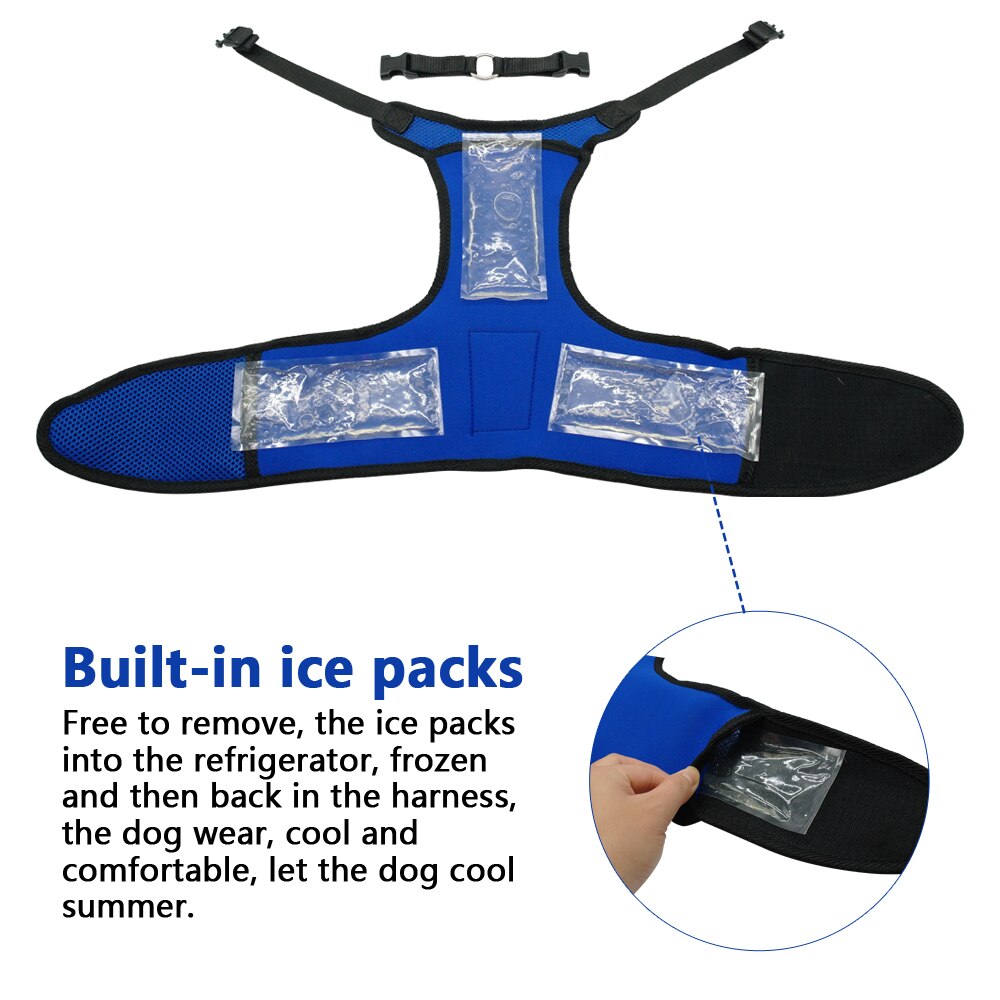 Summer Cooling Dog Harness Mesh Padded Vest For Large Dogs With 3 Pack