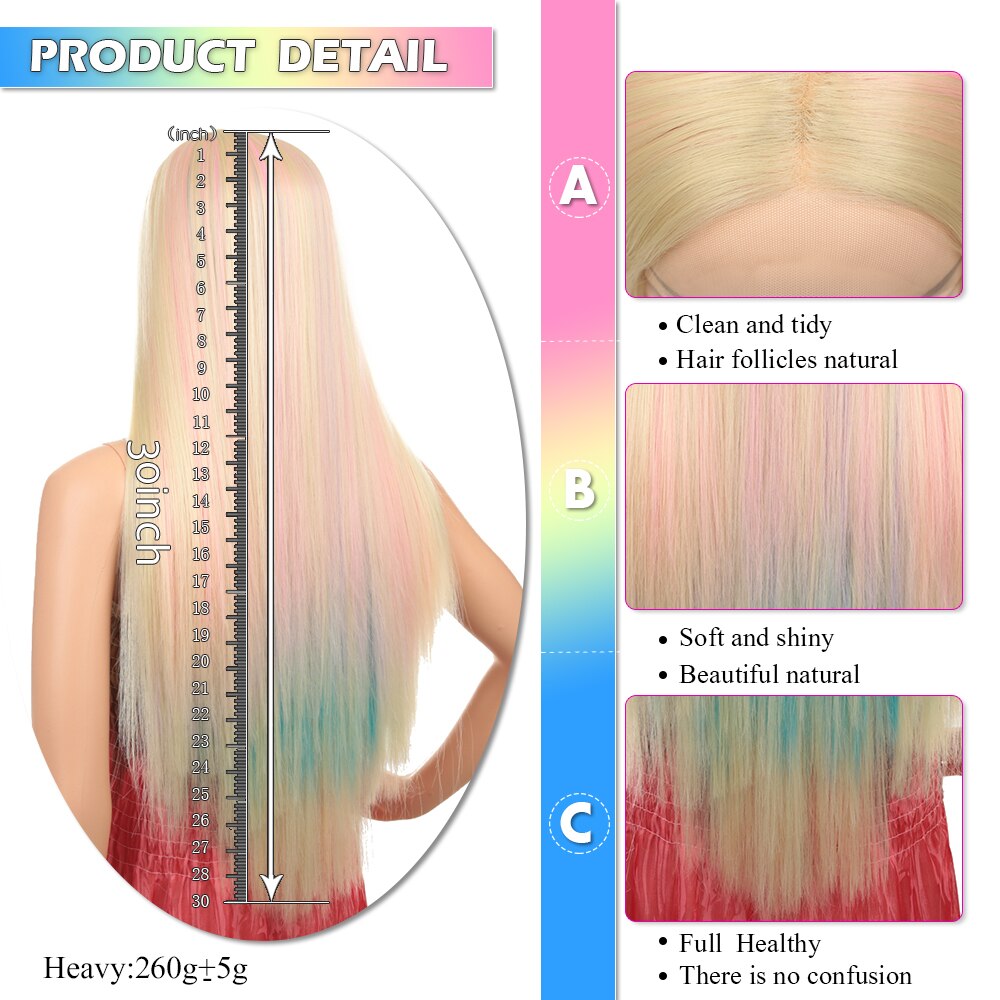 Synthetic Lace Front Wigs Straight Silky Halloween Party Glueless High Temperature Fiber Hair For Black Women Alibaby