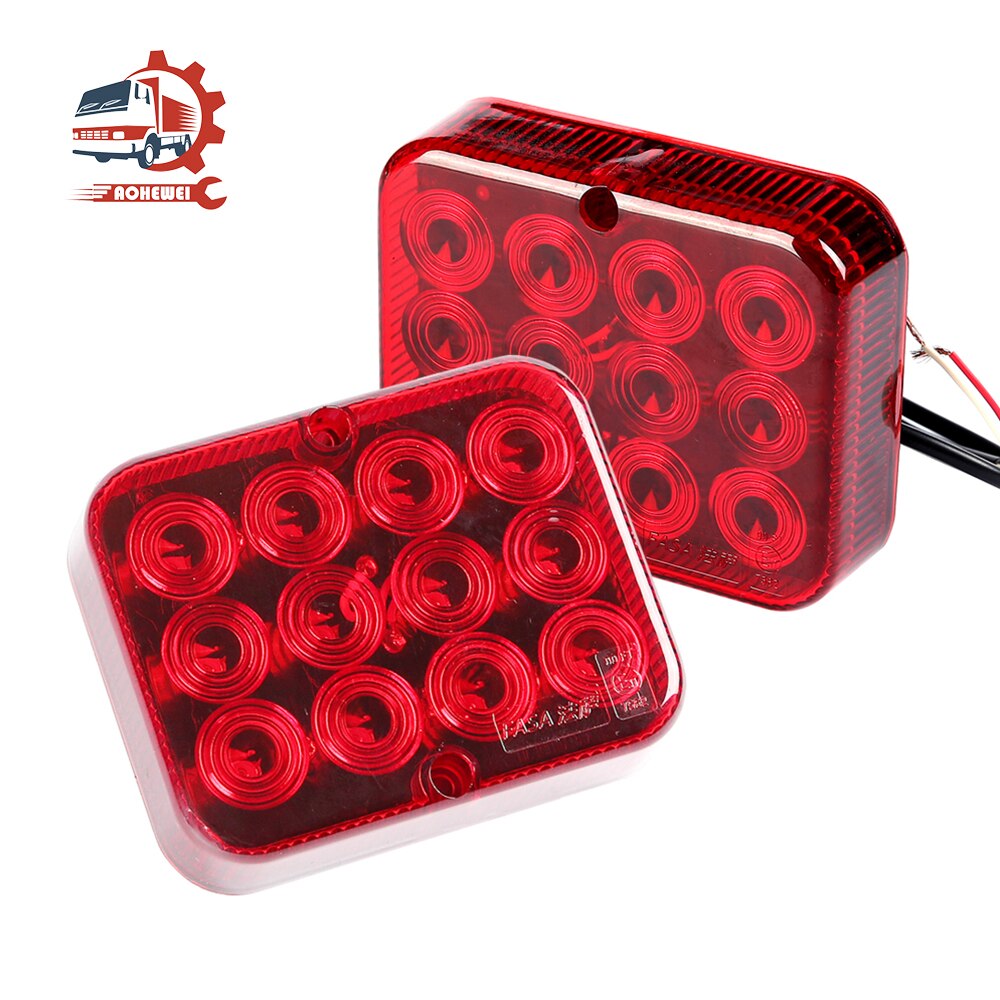 AOHEWEI – feux antibrouillard étanches pour remorque, pour camion, bateau, caravane, feux arrière, lanterne d&#39;avertissement de sécurité, 12 puces LED, 1 paire