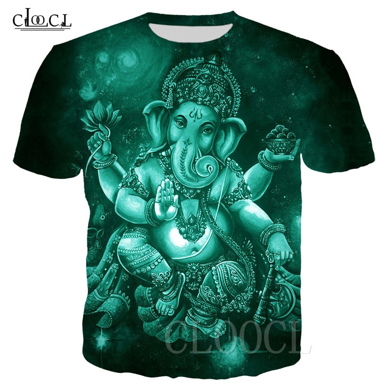 Unisex T Shirts Hindu God Ganesha 3D Print Ganesh Men/Women Summer T-shirt Hip Hop Streetwear Tops Tee Shirt homme