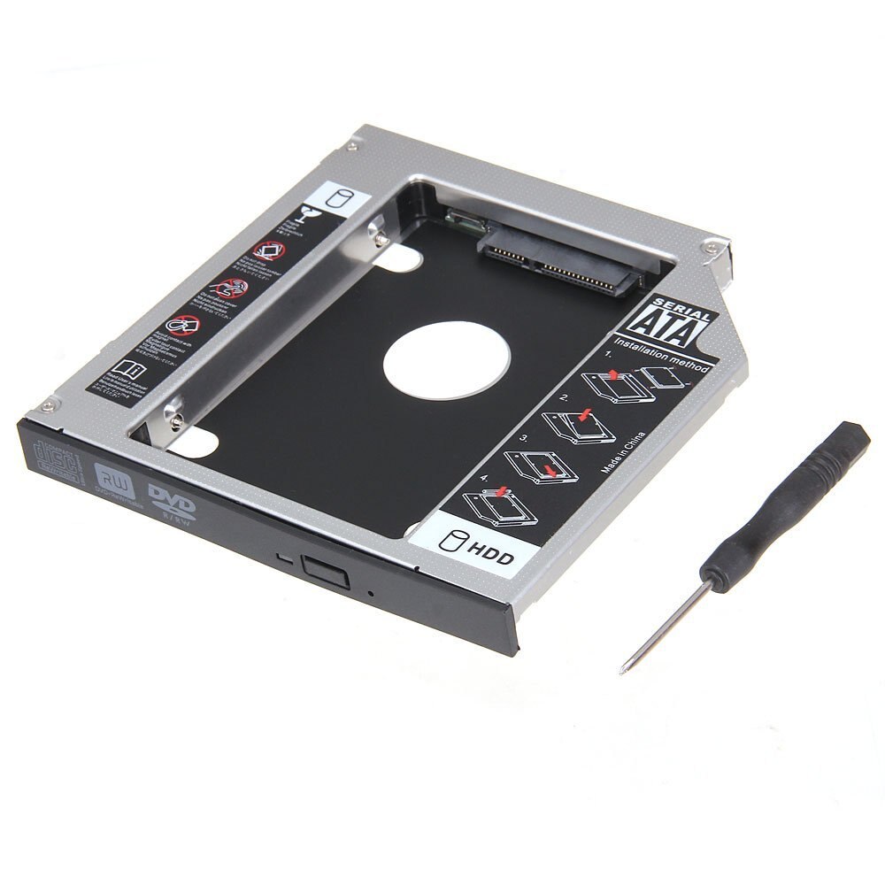 Support disque dur 2.5 pouces SATA 2nd HDD HD 12.7mm universel CD DVD-ROM