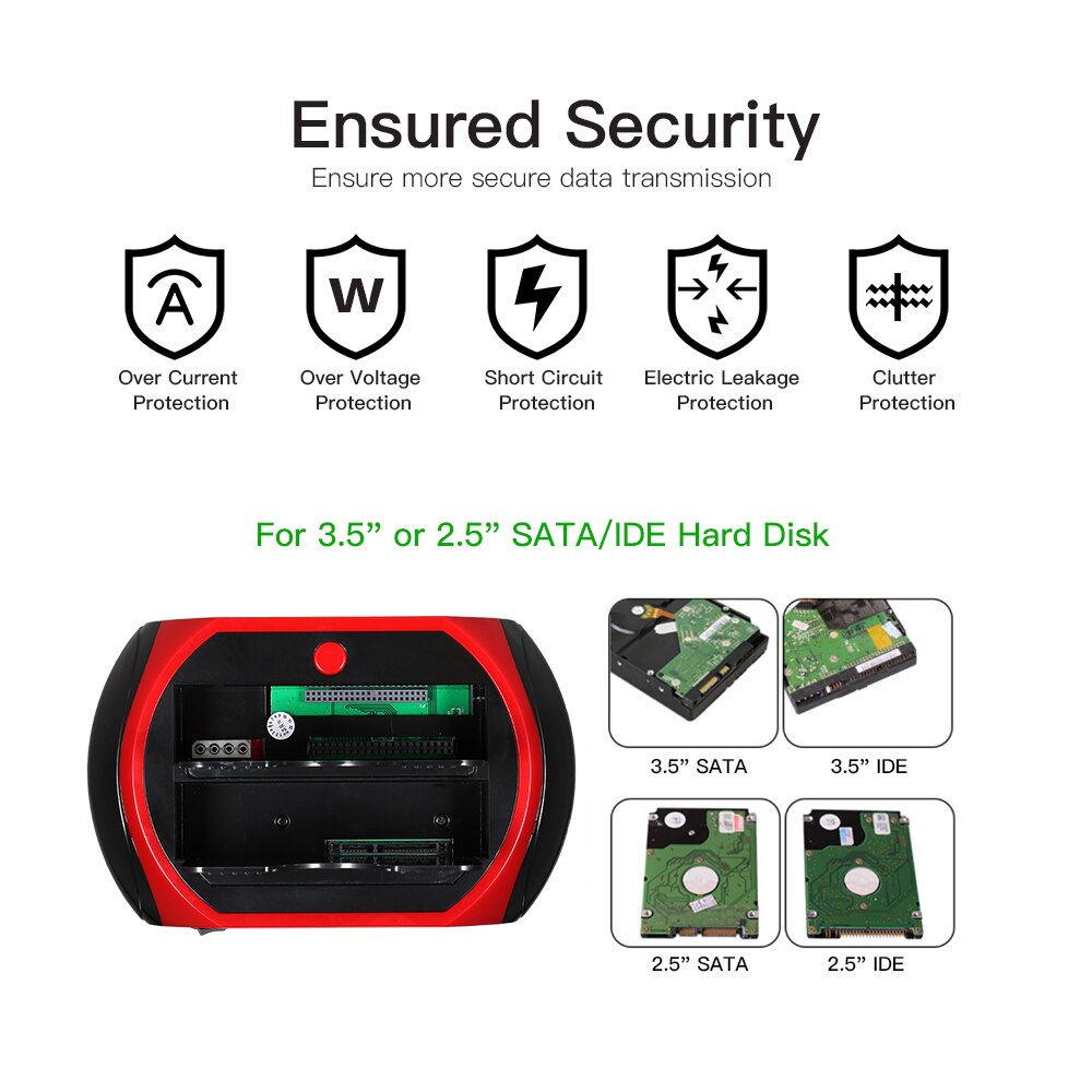 Hdd Docking Station Dual Harde Schijf Docking Station Base Voor 2.5 Inch 3.5 Inch Ide/Sata Usb 2.0 hdd Docking Station