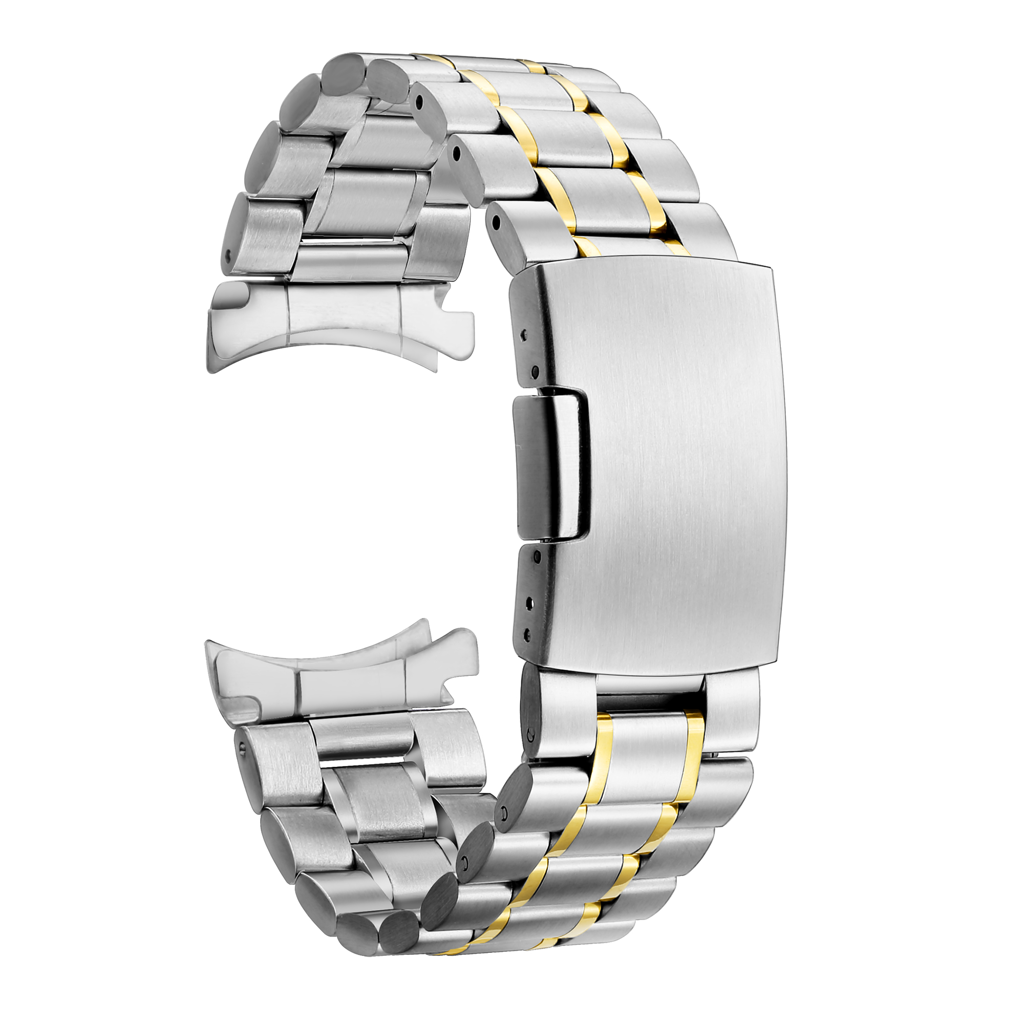 12 14 16 18 19 20 21 22 24mm correa de reloj de extremo curvo de acero inoxidable sólido de accesorios de pulsera con herramienta: Ejército Azul / 18 mm