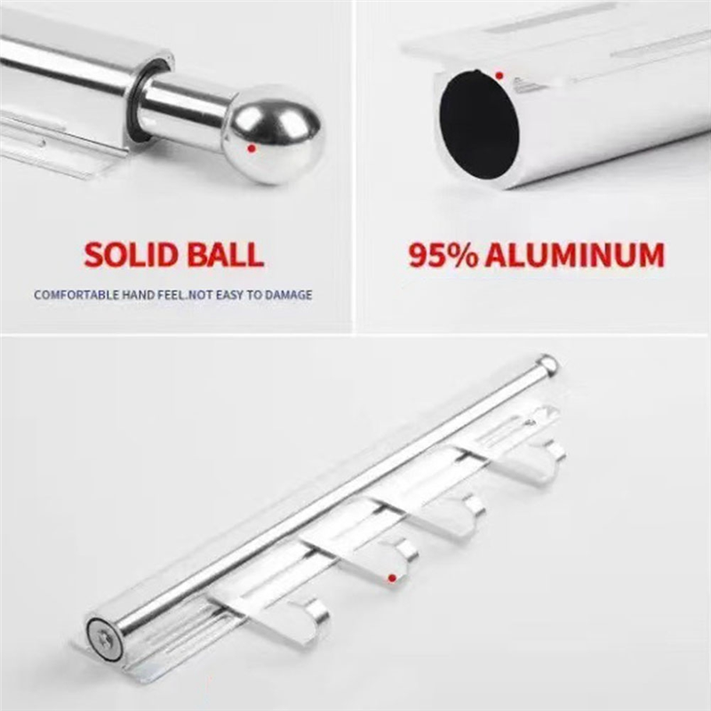 BAAR-Closet 12 Inch Valet Rod With 4 Hooks Pull Out Clothes Hanger Slide Out For Closets