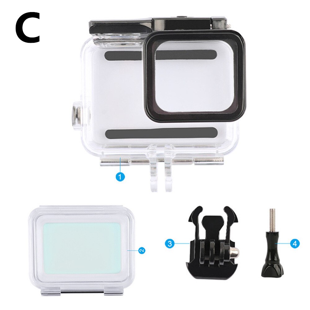 60m undervattensdyk vattentätt fodral för gopro hero 5 6 7 svart accesorios husbox för go pro 7 6 5 actionkameratillbehör: C vattentät