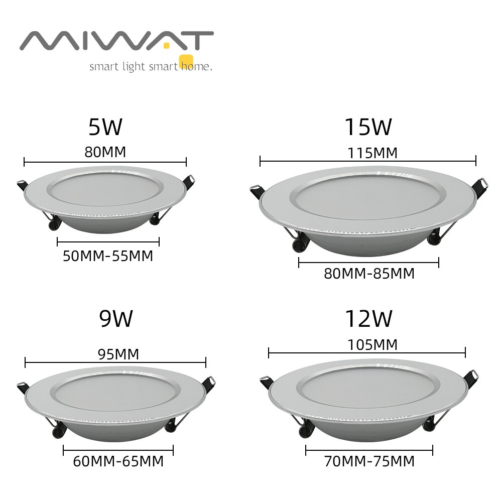 Led Downlighters 220 V-240 V Led Plafondlamp 5W 9W 12W 15W Verzonken Neer licht Ronde Led Panel Licht Spotlight Indoor Verlichting