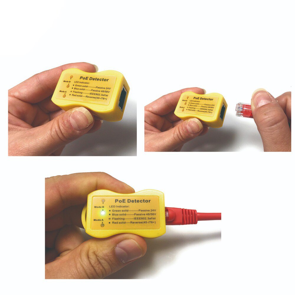 PoE Detector PoE Quickly identify Power over Ethernet with RJ45 indicates passive /802.3af/at; 24v/48v/56v used for PoE Injector