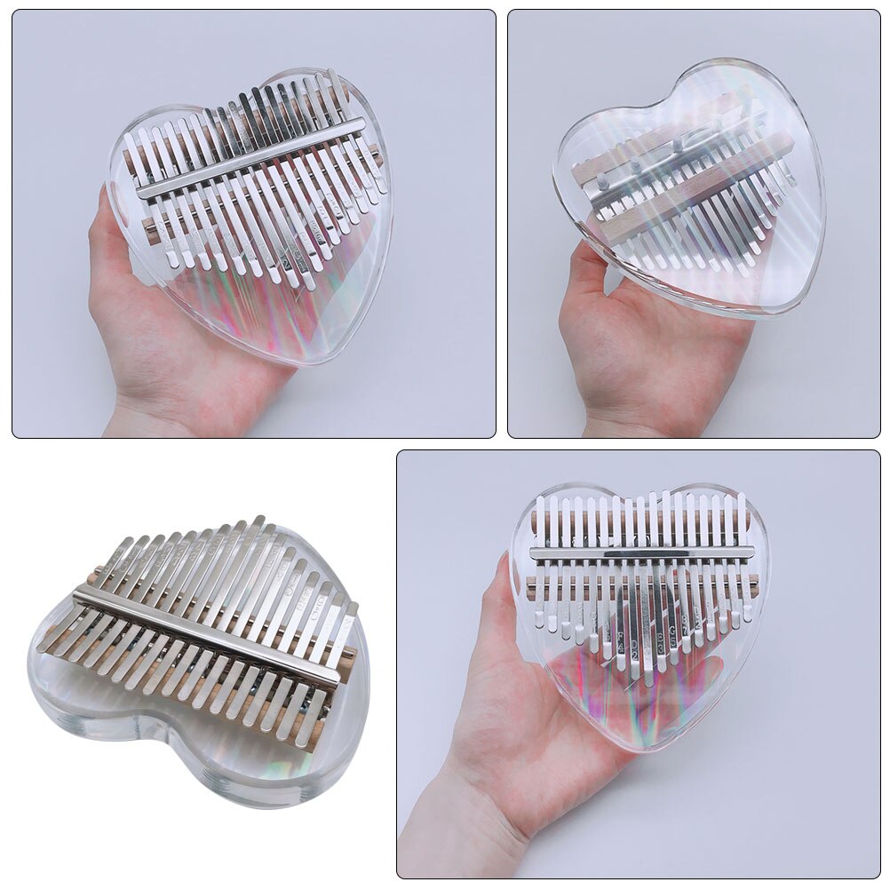 1 Set Acrylic Kalimba Piano 17 Keys Thumb Piano Mini Kalimba Musical Instrument