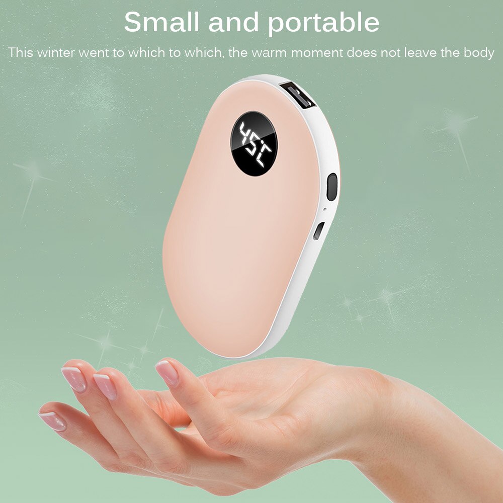Scaldamani elettrico ricaricabile USB da 5200mAh scaldamani mini 5V a lunga durata con riscaldamento a doppio lato invernale