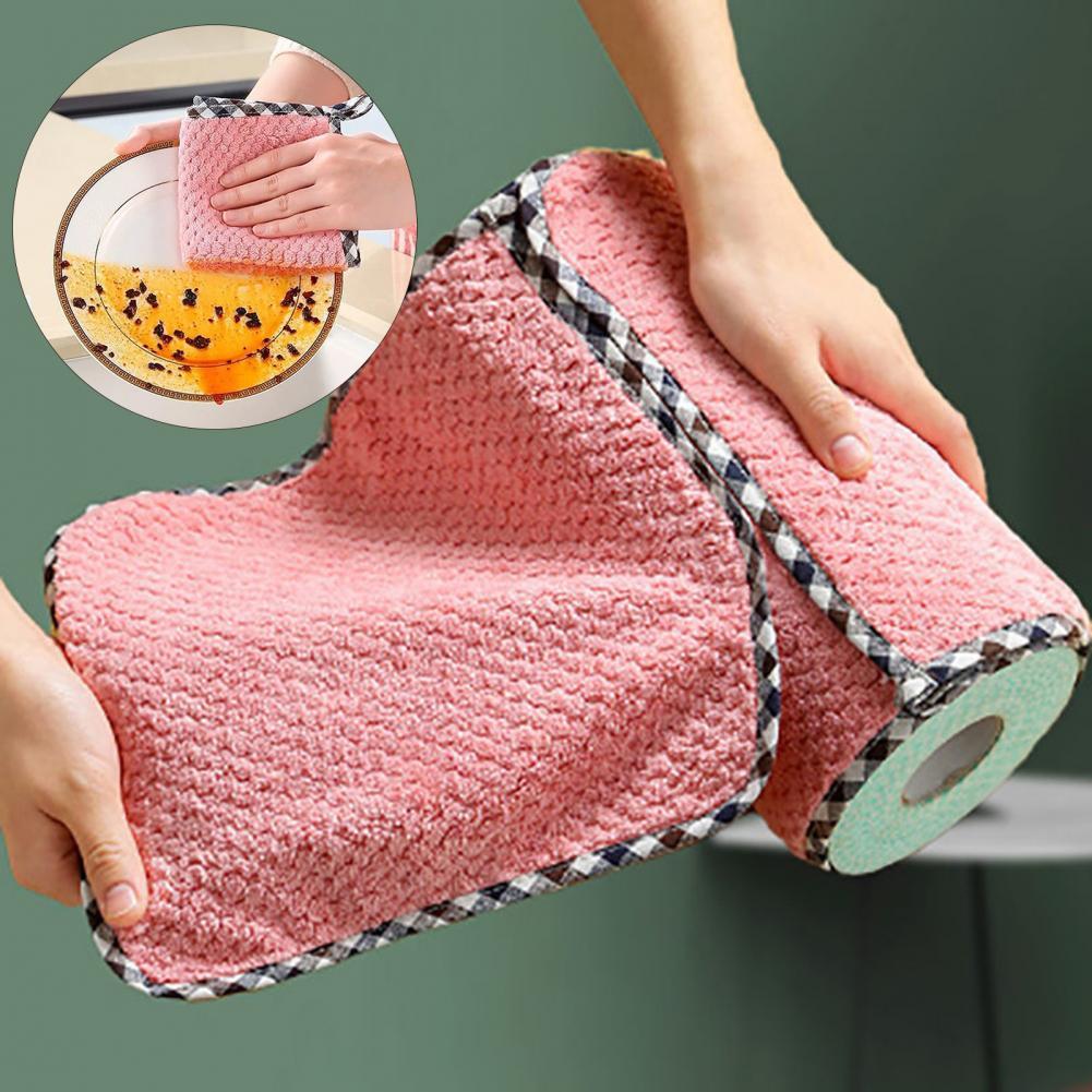 Paño de cocina de microfibra, paño de cocina absorbente, lavado de aceite antiadherente, vajilla para el hogar, Herramientas de limpieza, 10 Uds.