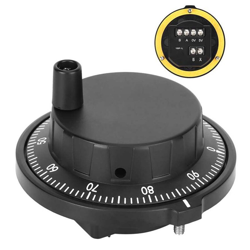 80mm 100P Bearing Axial Handwheel Electronic CNC Manual Pulse Generator Hand Wheel MPG Handwheel Encoder Mill Router