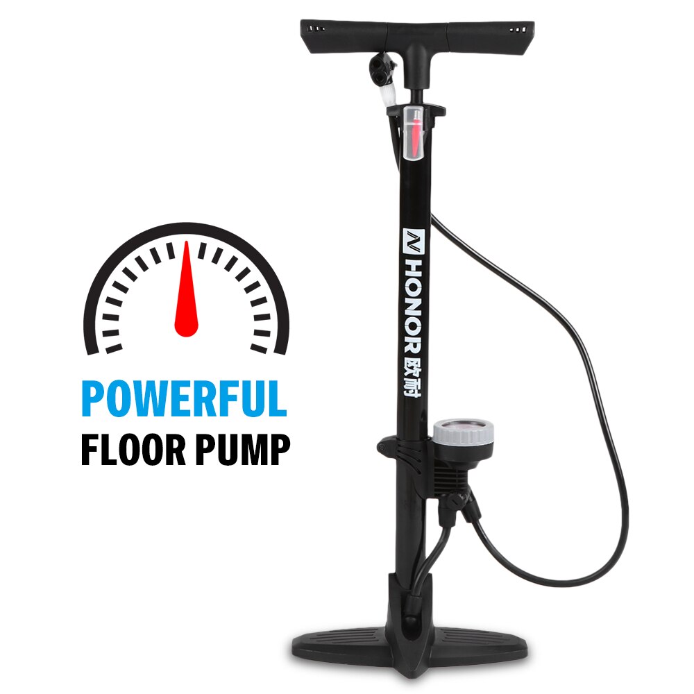 Pomp cykel gulvpumpe med måler presta schrader ventil adapter 160 psi fod cykel pumpe luft inflator dæk pumpe road mtb cykel pumpe