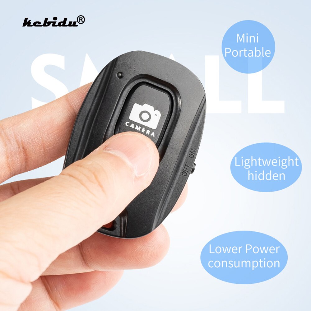 kebidu Mini Wireless Bluetooth Remote Shutter Controller Button Self-Timer Camera Stick Shutter Release Phone Selfie Stick