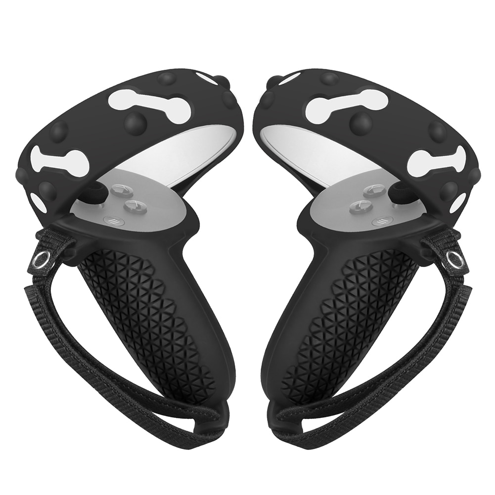 Cubierta de anillo de agarre de silicona 3 en 1, correa de mano ajustable y tapas de pulgar para Oculus Quest 2 VR, accesorios protectores, novedad