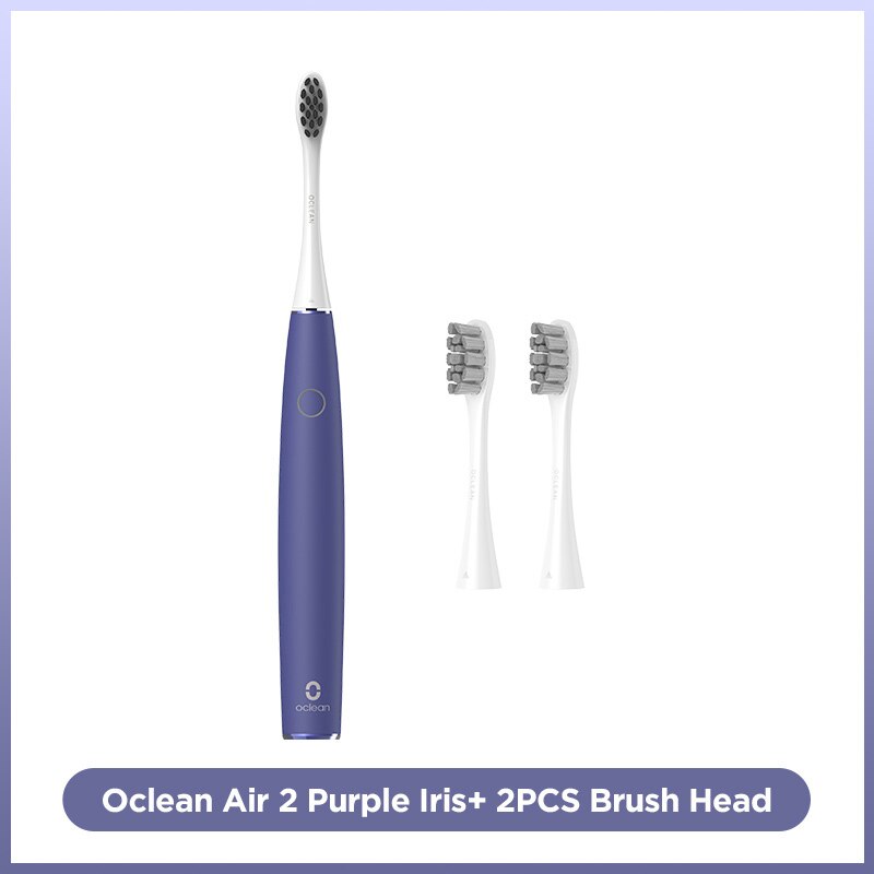Oclean Air 2 Sonic Electric Toothbrush IPX7 Waterproof Fast Charging 40 days 3 Brushing Modes Quiet Smart Tooth Brush for Adult: Purple add 2 heads