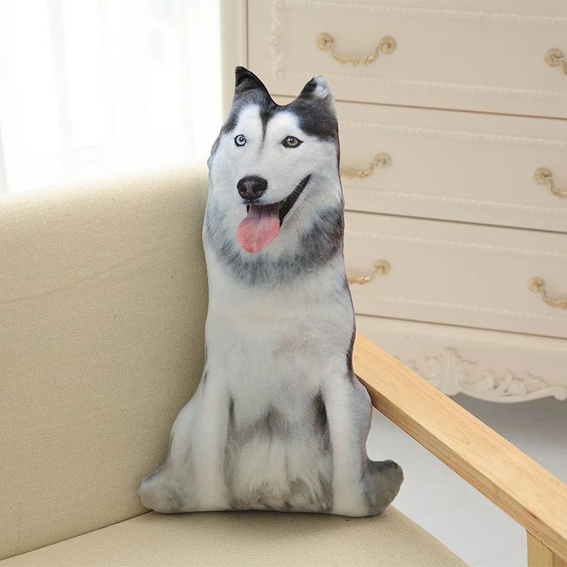 Almohada En Forma De Perro 3D Realista De Peluche – Cojín Lumbar De 50 Cm Para Sofá O Cama, Regalo Original Para Amantes De Los Perros