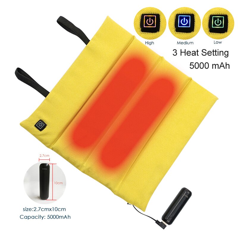Coussin chauffant électrique en graphène USB, batterie Rechargeable, coussin de siège d&#39;extérieur en mousse à mémoire de forme, coussin de sol