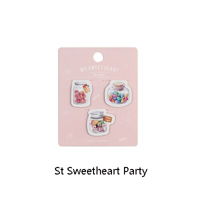 3 stks/set Vintange Magneet Bladwijzer Kawaii Bookmark Goud Verijdeld Boek Markers Kawaii Boek Marks Briefpapier voor Meisjes: St Sweetheart Party