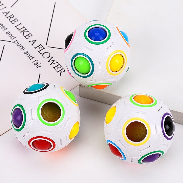 3D Spherical Rainbow 360 Cube Ball Football Cubes Puzzles Educational Kids Toys For Children Adults Learning Game Kids Toys