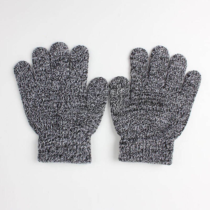 Bebê infantil inverno quente luvas de malha cor sólida menina menino elástico dedo cheio moda crianças luvas de esqui presentes: GY