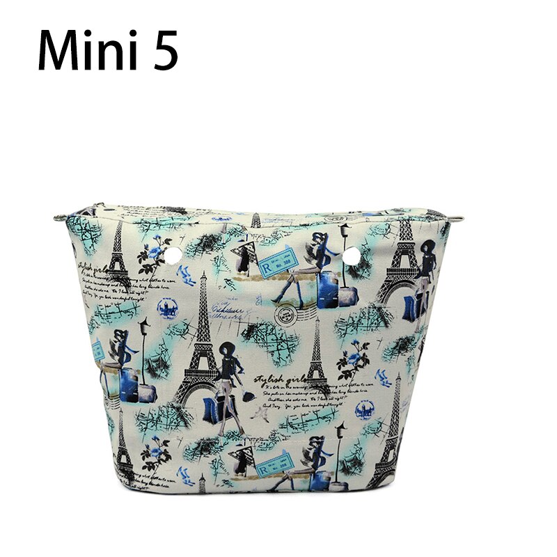 Classic Mini Zipper Pocket for Big Mini Obag Waterproof Floral Canvas Inner Pocket Inner Lining Insert for O bag: mini 5