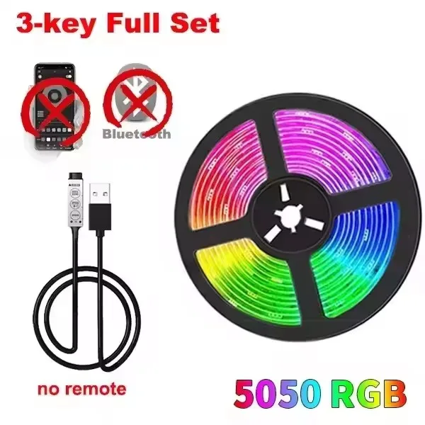 Tira de luces Led Wifi Tuya Smart Life Bluetooth Flexible 5V Usb Rgb cinta de diodo lámpara 5050 pantalla de escritorio Tv retroiluminación decoración de la habitación: Azul / 3 m