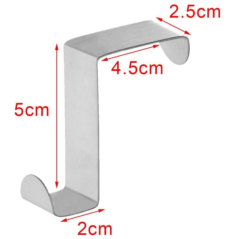 Pack  of 12 rostfritt stål över dörr krokar hängare över skåp krokar låda krok för kontor och kök  (2cm to 4.5cm dörr eller d