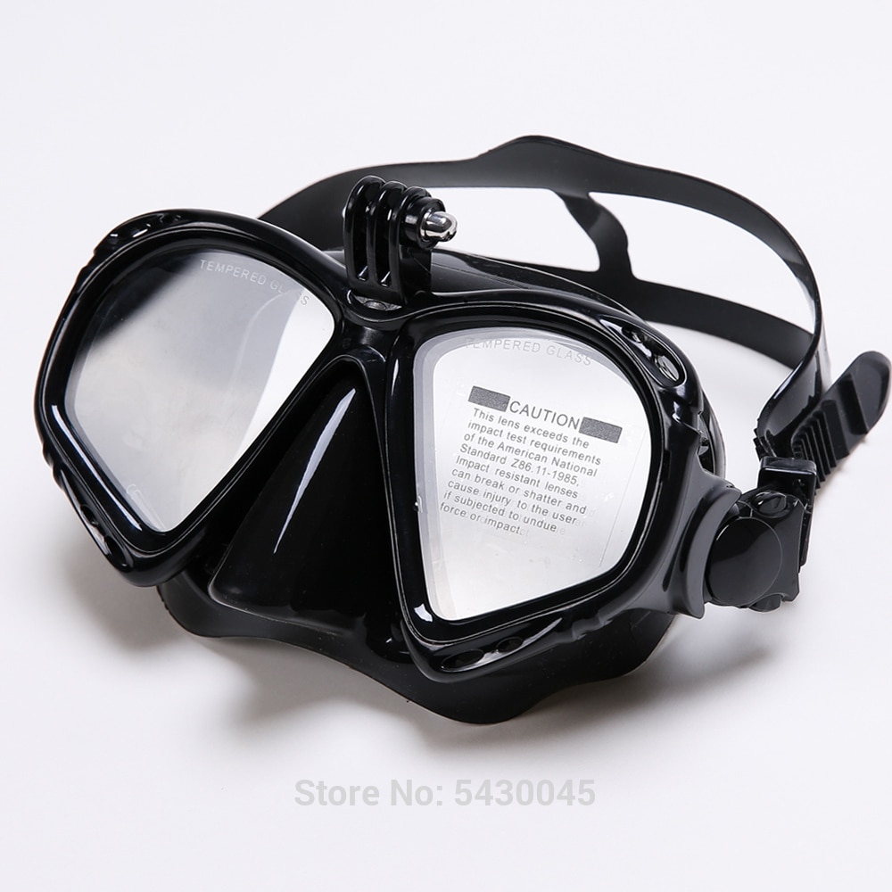 Undervands kamera dykning maske scuba snorkel svømmebriller høj ydeevne velegnet til de fleste sports kameraer: Helt sort