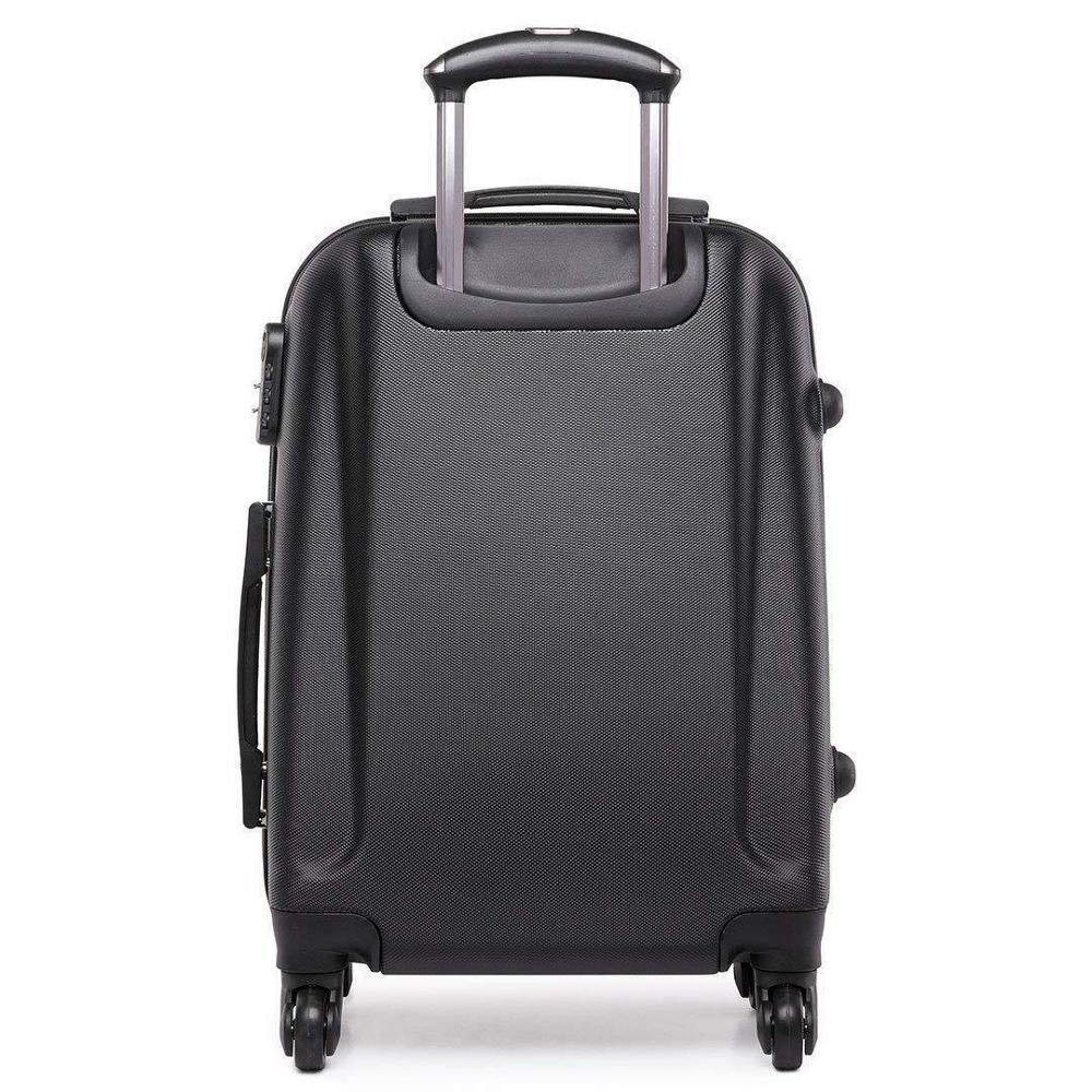 carrello rigido bagaglio a mano valigia per voli 4 ruote 55x34x24 cm Nero