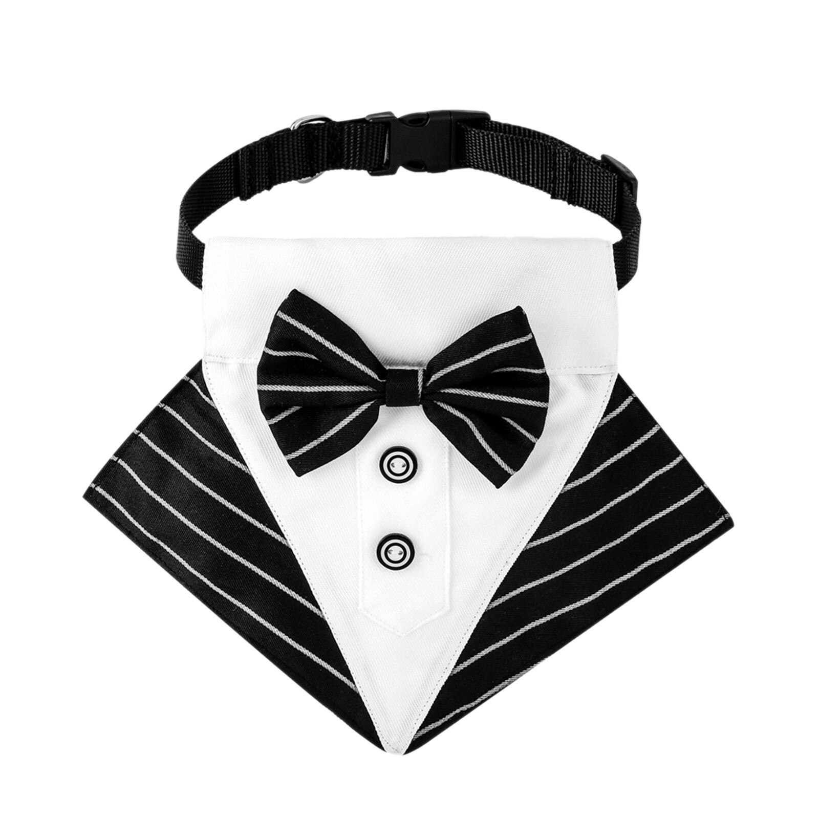 Honden-bandana Pet Driehoeken Slabbetjes Sjaals Omkeerbare Verstelbare Kraag Gentleman Strikje Pak Halsdoek Bruiloft Hoofddoek: C / M