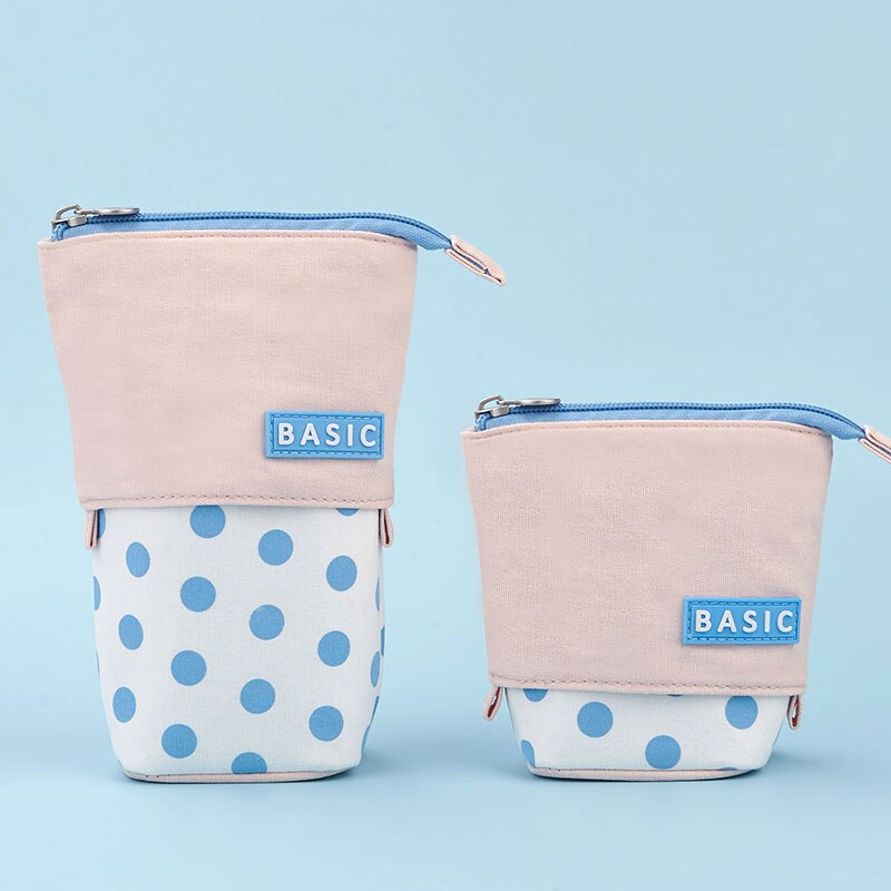 Estuche retráctil para lápices, bolsa de almacenamiento de papelería escolar, estuche Kawaii de punta ondulada, bonito portalápices, para niños, bolsas para bolígrafos: C1