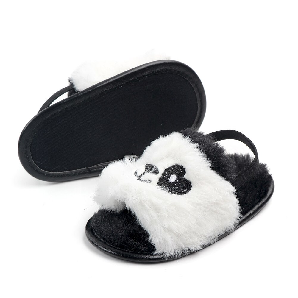 Brand Cute Baby Girls Plush Shoes Sandals Soft Sole Anti-slip Prewalker Girls Shoes Toddler Indoor Sandals 0-18 Months